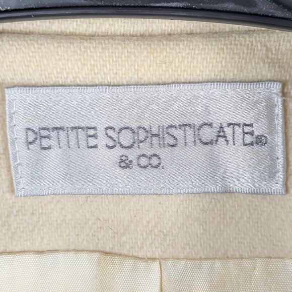 Petite Sophisticate & Co Size 6 Cream Blazer Women’s 80s Vintage Wool Jacket - Picture 3 of 6